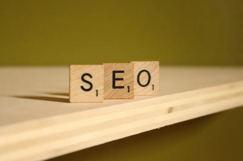 SEO concept with wooden blocks spelling SEO