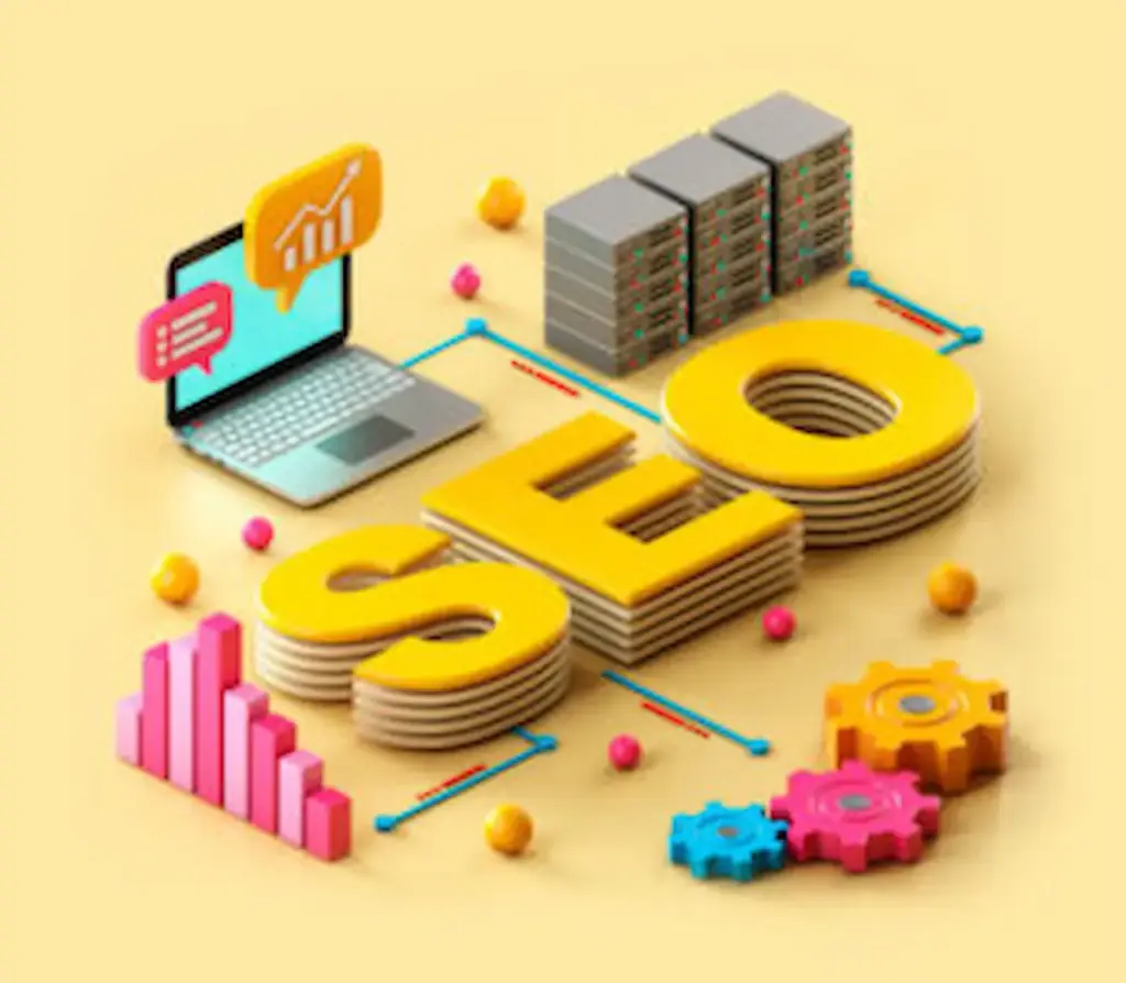 seo concept illustration with seo text